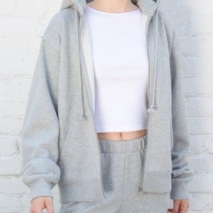 brandy melville gray christy regular fit hoodie